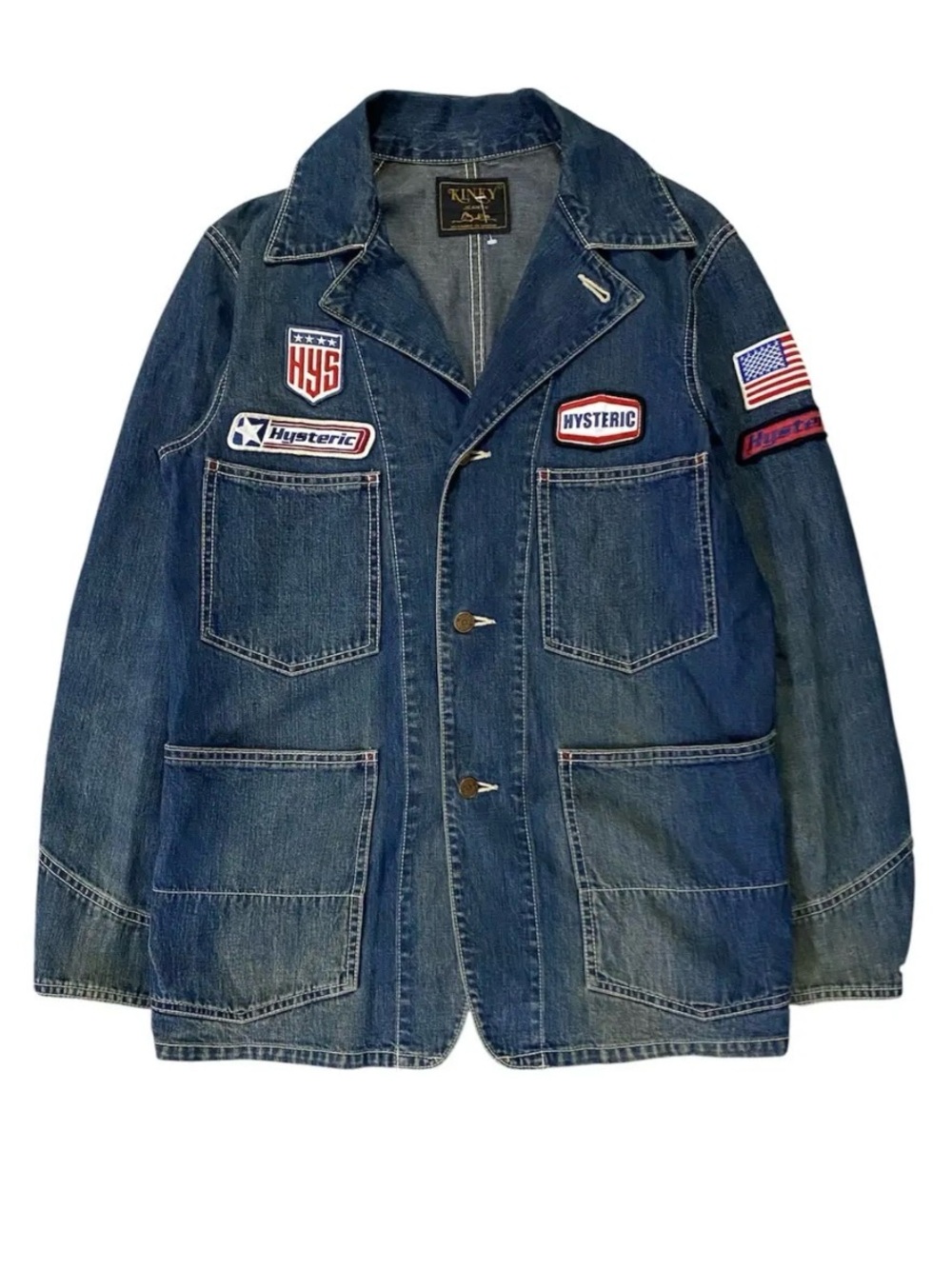 Hysteric Glamour Blue Denim Patchwork Work Jacket